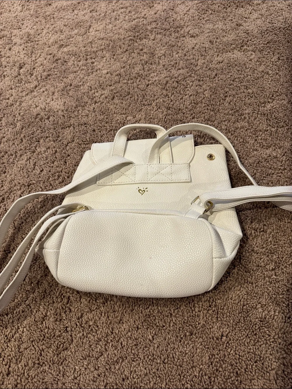 Justice White Tassel Accent Backpack Purse - Stylish Women’s Bag tween bag